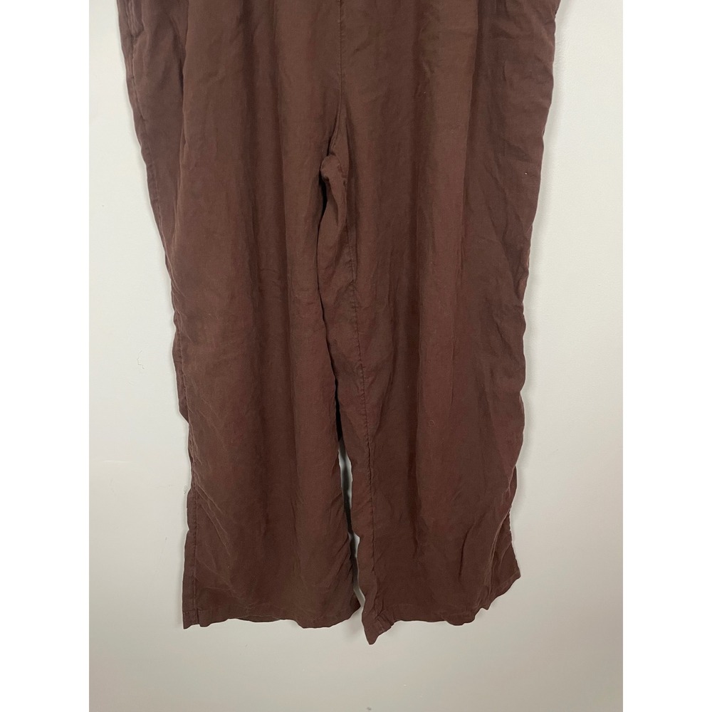 Aerie Wide Leg Pull on Casual Pants in Chocolate Brown Size Large Casual Beach - Picture 3 of 11
